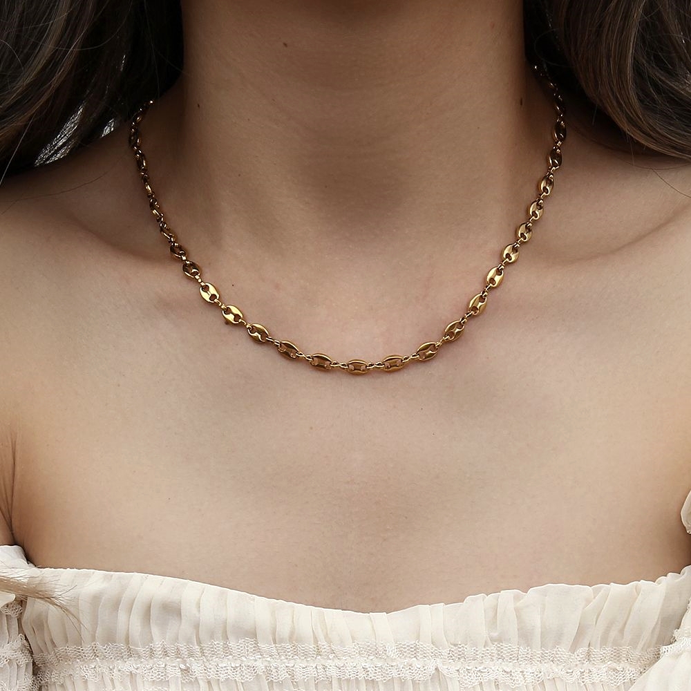 COFFEE BEANS GOLD NECKLACE